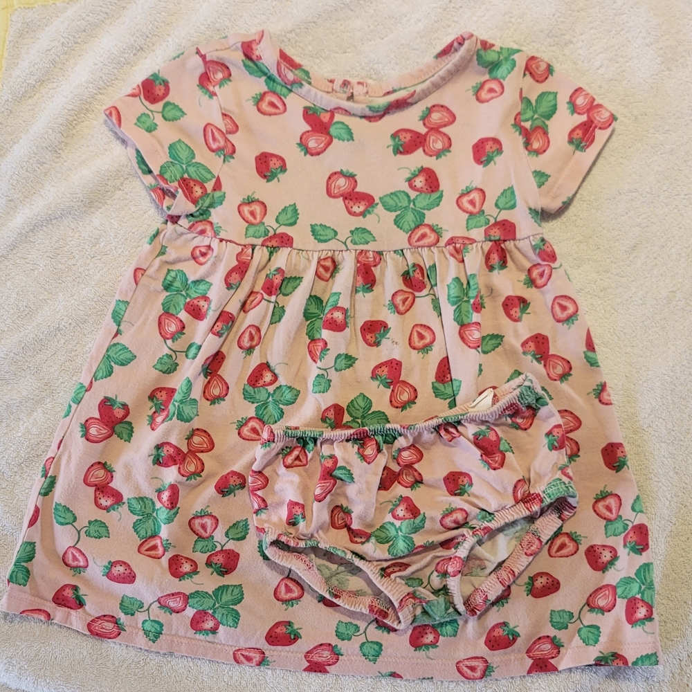 Wonder Nation Pink Dress with Strawberry Pattern